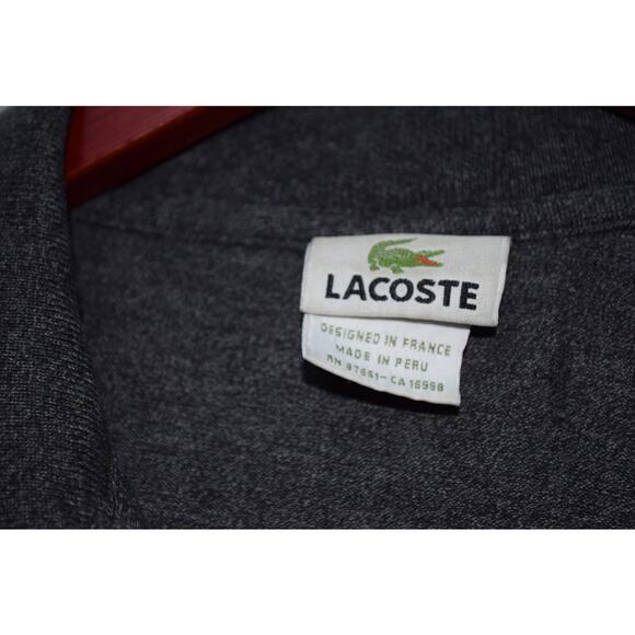 Lacoste Long Sleeve Charcoal Gray Polo Shirt Men’s Size 5 (Large) - Picture 3 of 4